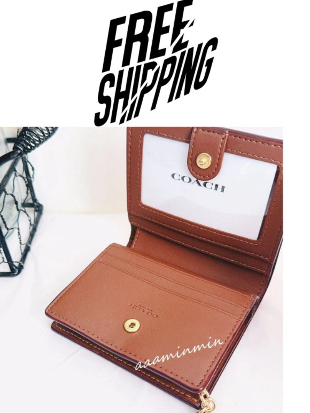 NWT Coach Snap Wallet – Signature Canvas with Cherry/Blueberry/Banana Print